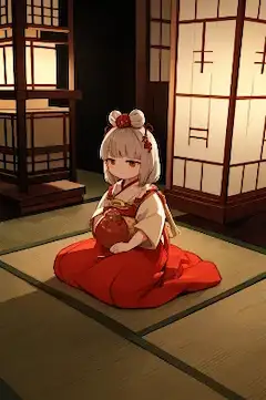 鬼の少女と月夜の酒壺