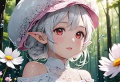 森の雫に微笑む妖精