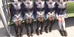 ベンチでバス待ち