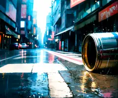 雨の街