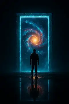 宇宙の扉へ踏み出す冒険者