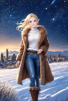 金髪エルフさんとの星空デート