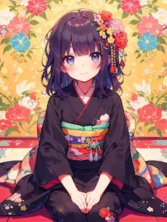 花簪と金屏風