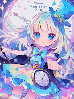 No.1808 キラキラシール✕時の魔術師の女の子