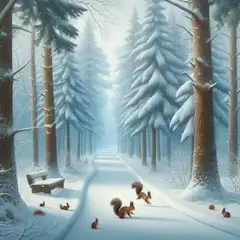 雪景色の小道