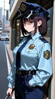 ハロウィンの警備をする警察