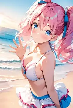 きらめく波と少女たちの夏休み