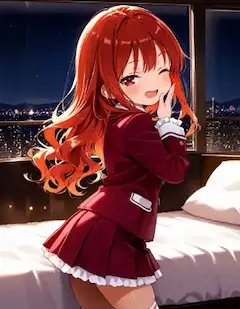 今日のロリ赤ブレザー美少女♥