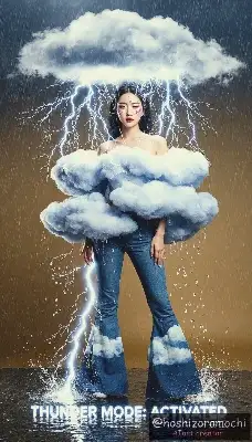 雷雲を纏う天気予報士 - A weather forecaster wearing thunderclouds