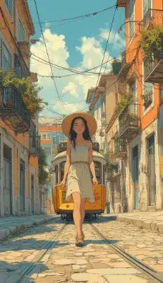 🌞AIが描く南欧の彩り旅！リスボン名所×アニメ女子のカラフルコーデ3選🌈