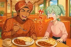朝カレーセットを召し上がる王二人