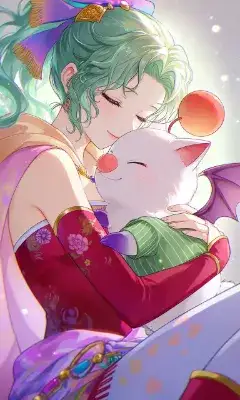 モーグリを抱く少女