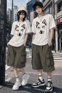 狼Tシャツを２人に着せてみた🐺（ウルフ、とぅりお）