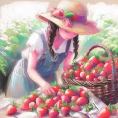 苺の収穫