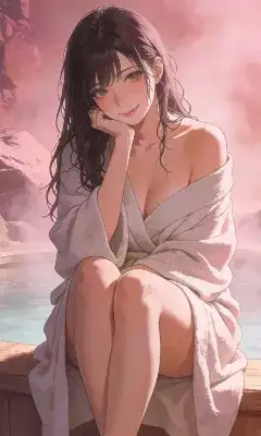 温泉の魅惑的な微笑み