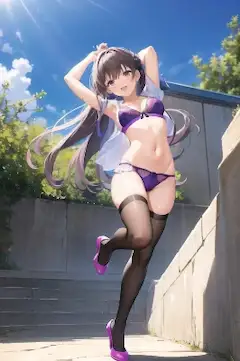 下着姿を見せびらかすJK
