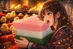 菱餅バリバリ
