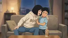 弟に構いたいのに拒否される姉　GIF