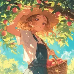 桃の収穫