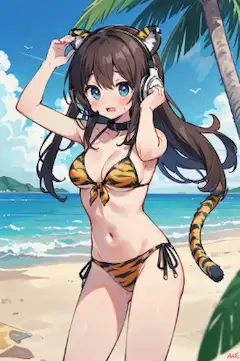 虎柄衣装を着たアイドル