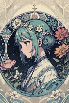 【生成機能】秋花の円相
