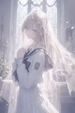 儚い制服姿の聖女