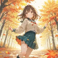 秋風に舞う少女の秘密の冒険