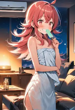 お風呂上がりの氷菓（棒アイス）