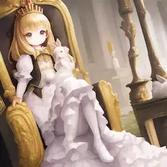 王宮でウサギを愛でるお姫さま