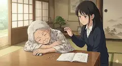 祖母の居眠りと孫
