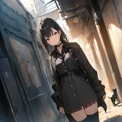 猫を探す女の子
