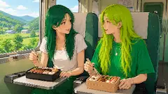 美味しいね〜♡/駅弁記念日アニメver（緑、ライム）