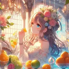 陽光の果実と花冠の少女