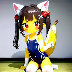 バナナテールの猫耳少女