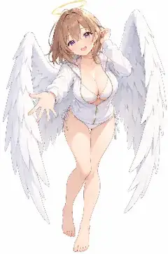 白い翼を広げた天使の優しい誘い