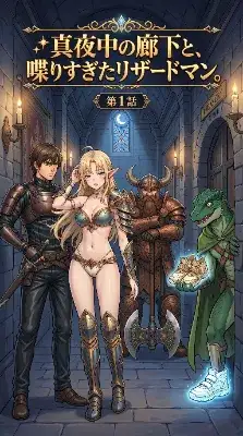 真夜中の廊下と、喋りすぎたリザードマン。