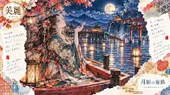 月影の舟で旅する紅葉の夜