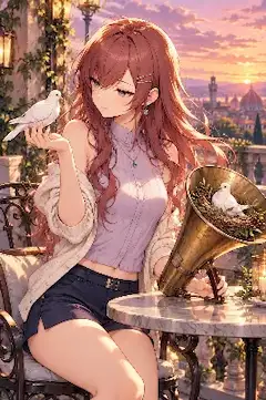 夕暮れのバルコニー