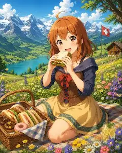 アルプスのピクニックランチ