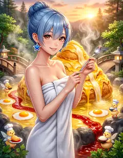 オムライス温泉♨️にやって来た💙リンちゃん