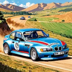 丘陵を駆け抜ける青きBMWの疾走