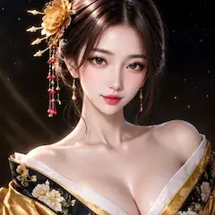 星空に輝く金色の花