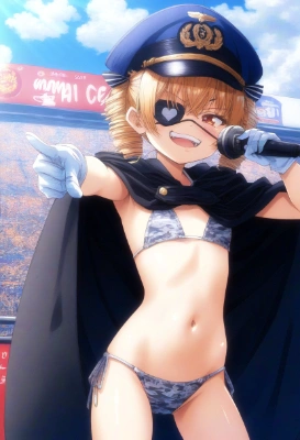 眼帯迷彩ビキニ軍帽マントロリ