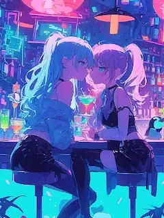 No.1095 銀翼の閃光アイリス✕桃色の旋風ルナ✕BAR