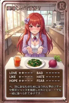 昼カード「美味しいですか？」
