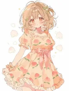 桃のドレスに秘められた甘い冒険。