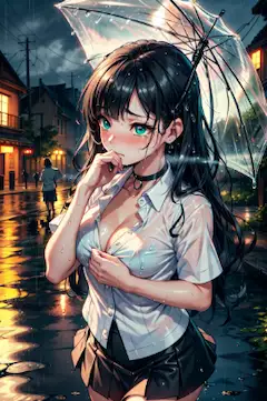 土砂降りの雨