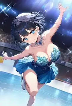氷上のスポットライトで輝く一瞬