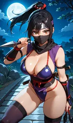 月明かりの女忍者