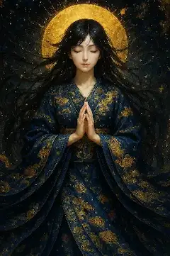 月下の祈り：星に託す永遠の願い